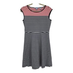 Draper James Striped Ponte Cap Sleeve A-Line Dress Size XS Preppy Nautical